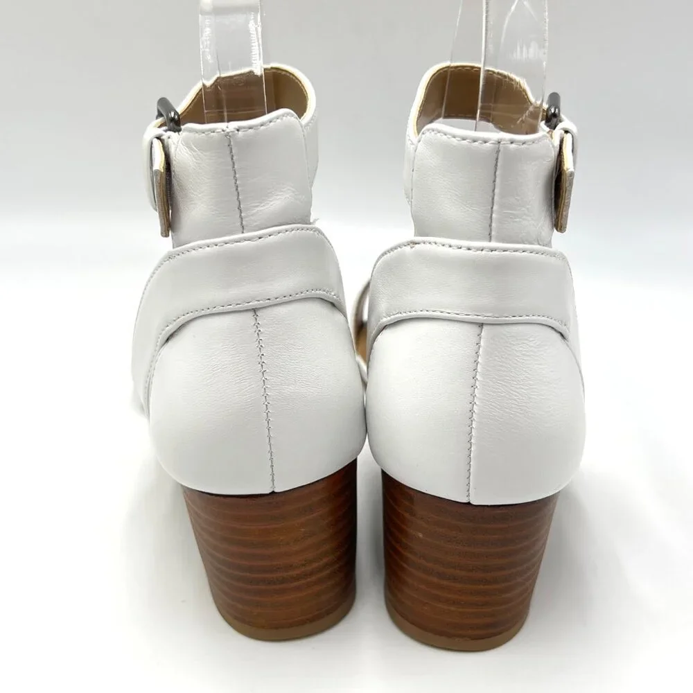 Aerosoles Womens Size 8 Willowbrook White Leather‎ Wedges Sandals Shoes